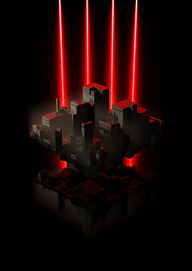 Isometric City Light Beams