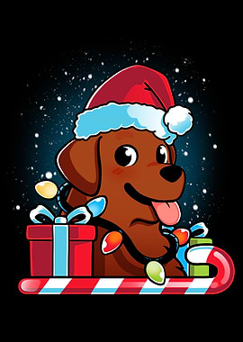 Brown Labrador Christmas