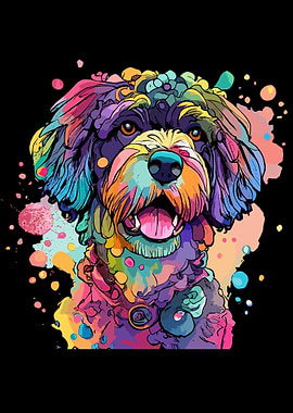 Water Dog In Watercolor