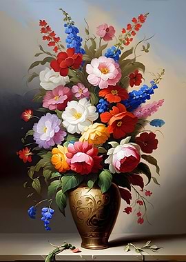 Flower vase painting