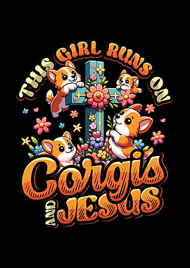 Corgis On Christian Cross