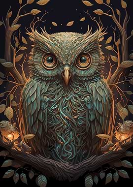Owl Bird Forest