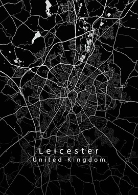 Leicester City Map black