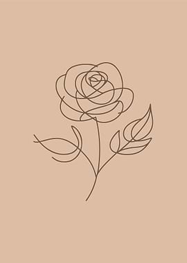 Pair of Roses Line Art