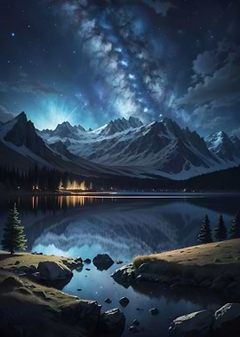 Dark Forest at Lake Nature