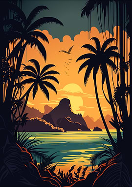 Retro Landscape Painting