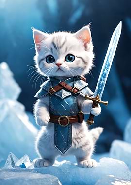 Kitty with ice sword