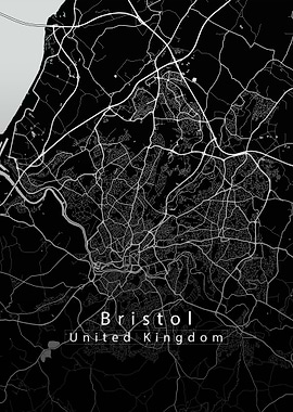 Bristol City Map black