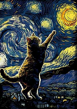 Starry Night Cat