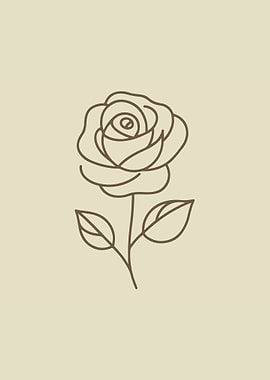 Pair of Roses Line Art