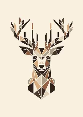vector geometric deer head