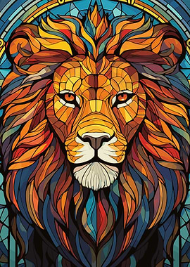 Lion Stained Glass