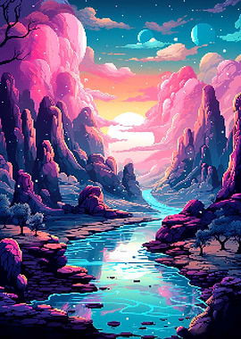 Pixel Game Background Art