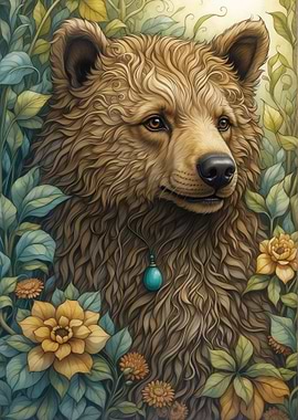Whimsical Brown Bear
