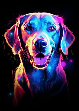 Neon Labrador Portrait