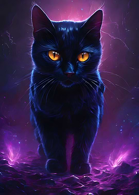 Displate ディスプレイット黒化け猫　メタルポースター 7a09b245-bae9-40f8-82c1-