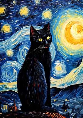 Cat van gogh