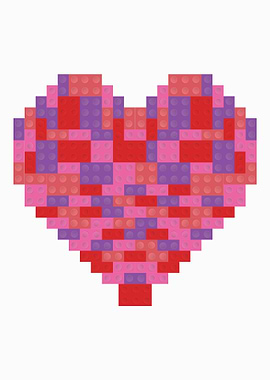 Playful Toy Brick Heart
