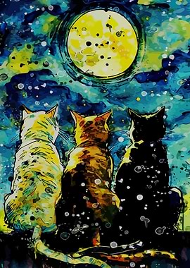 Starry Night Cat
