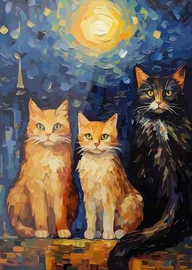 Starry Night Cat