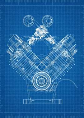 Car Engine blueprint