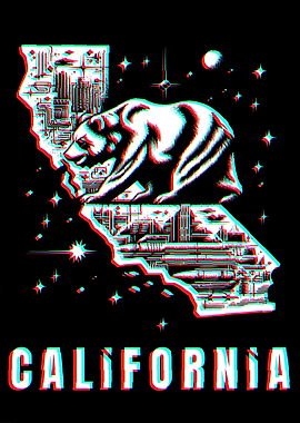 California Flag and Map