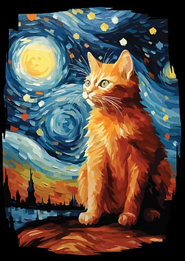 Starry Night Cat