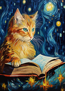Starry Night Cat