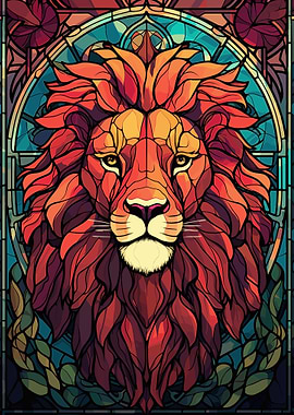 Lion Stained Glass