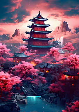 Cherry Blossom Japan Art
