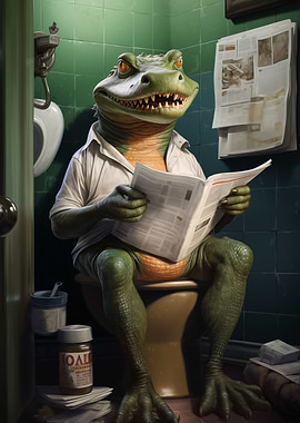 Aligator on Toilet