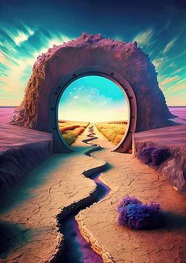 Portal door to other world