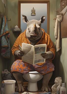 Rhino Bathroom Decor