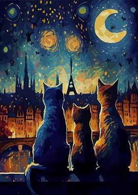 Starry Night Cat