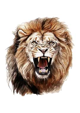 Roaring Lion Watercolor