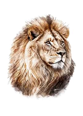Lion Watercolor Painting