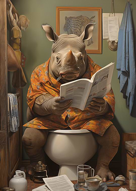 Rhino Toilet Decor