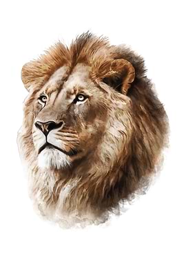 Lion Watercolor Painting
