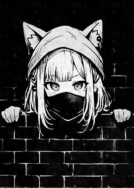 Dark Cat GirlGraffiti