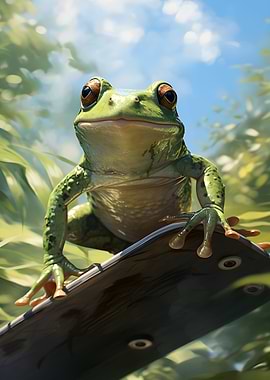 Cute Green Frog