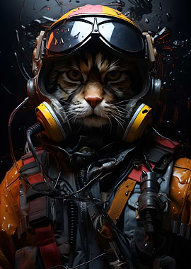Aviator Cat in Uniform