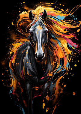 Horse in Black and Gold