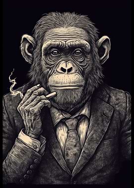 smoking Chimpanzee