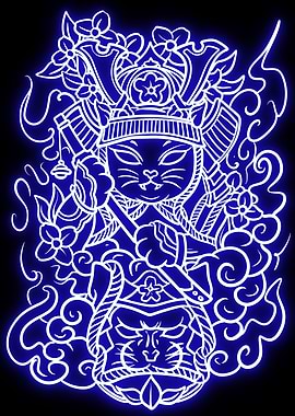 maneki neko neon
