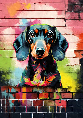 Dachshund Dog Graffiti