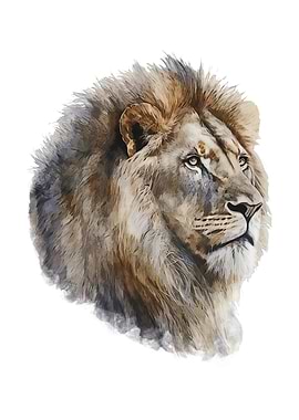 Lion Watercolor Painting