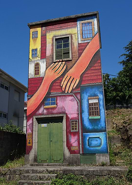 Colorful painted house