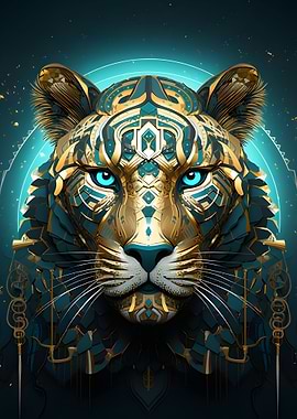 Gold and turquoise tiger