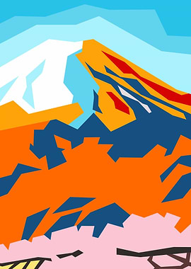 Mount Fuji pop art