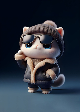 cool cat wearing sunglasse